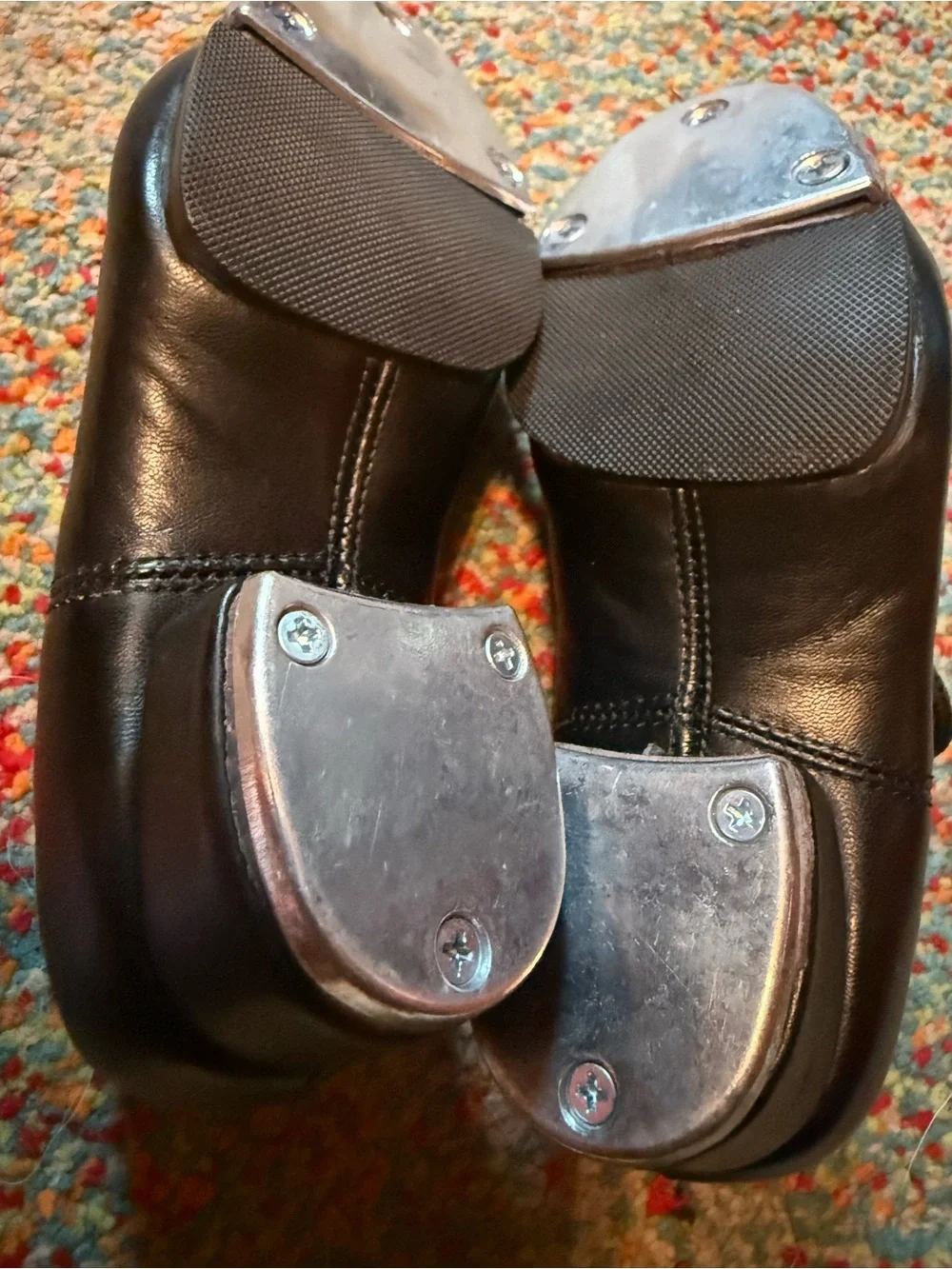 Little Girls Black Leather Tap Shoes Little Kid Shoes 10 / Toddler